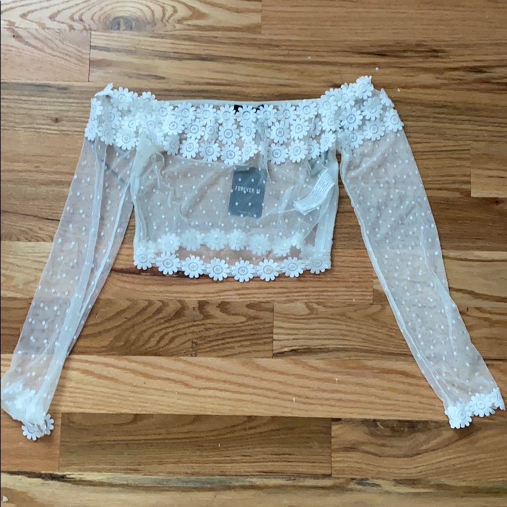 NWT white lace forever21 top